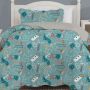 Kit Colcha Cobre Leito Cama Queen 3 Peças Dupla Face - Mescla Classic
