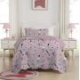 Kit Colcha Cobre Leito Casal Padrão 3 Peças Boutis Estampado Dupla Face Patchwork