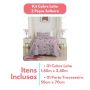 Kit Colcha Cobre Leito Casal Padrão 3 Peças Boutis Estampado Dupla Face Patchwork