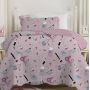 Kit Colcha Cobre Leito Casal Padrão 3 Peças Boutis Estampado Dupla Face Patchwork