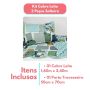 Kit Colcha Cobre Leito Casal Padrão 3 Peças Boutis Estampado Dupla Face Patchwork