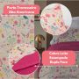 Kit Colcha Cobre Leito Casal Padrão 3 Peças Boutis Estampado Dupla Face Patchwork