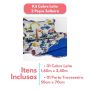 Kit Colcha Cobre Leito Casal Padrão 3 Peças Boutis Estampado Dupla Face Patchwork