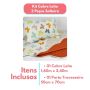 Kit Colcha Cobre Leito Casal Padrão 3 Peças Boutis Estampado Dupla Face Patchwork