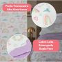Kit Colcha Cobre Leito Casal Padrão 3 Peças Boutis Estampado Dupla Face Patchwork