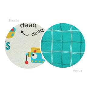 Kit Colcha Cobre Leito Casal Padrão 3 Peças Boutis Estampado Dupla Face Patchwork