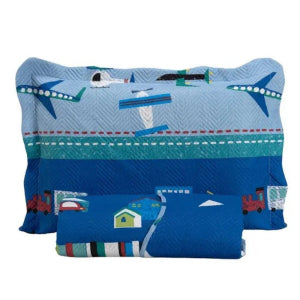 Kit Colcha Cobre Leito Casal Padrão 3 Peças Boutis Estampado Dupla Face Patchwork