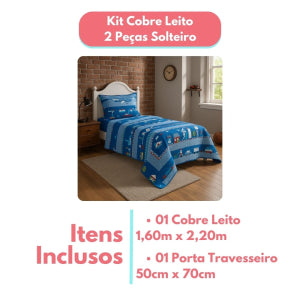 Kit Colcha Cobre Leito Casal Padrão 3 Peças Boutis Estampado Dupla Face Patchwork