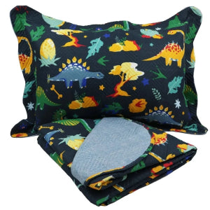 Kit Colcha Cobre Leito Casal Padrão 3 Peças Boutis Estampado Dupla Face Patchwork