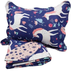 Kit Colcha Cobre Leito Casal Padrão 3 Peças Boutis Estampado Dupla Face Patchwork