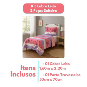 Kit Colcha Cobre Leito Casal Padrão 3 Peças Boutis Estampado Dupla Face Patchwork