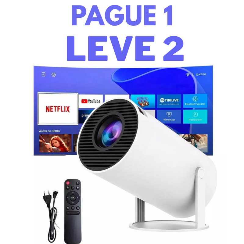 PAGUE 1 LEVE 2 ( ULTIMAS UNIDADES ) Projetor 4K HD 150 Polegadas Celular, Tv B0x, Xbox, PS, Pc, Wifi e Bluetooth