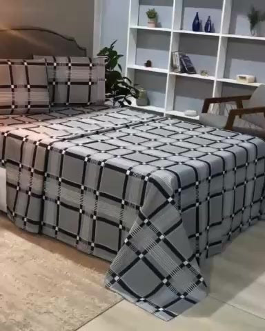 Jogo de Lençol Casal Queen 4 Peças Estampado Algodão Cama Box