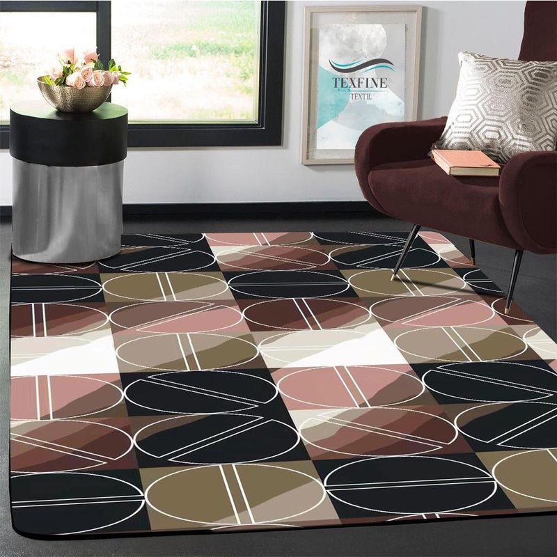 Tapete Para Sala Flannel Geométrico Extra Macio Aveludado 2,0 X 1,4 m