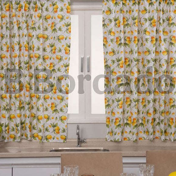 Cortina De Cozinha Para Vitro casa e decoração 200cm X 130cm - CAFÉ ROSA