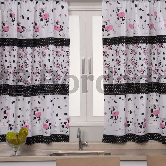 Cortina De Cozinha Para Vitro casa e decoração 200cm X 130cm - CAFÉ ROSA