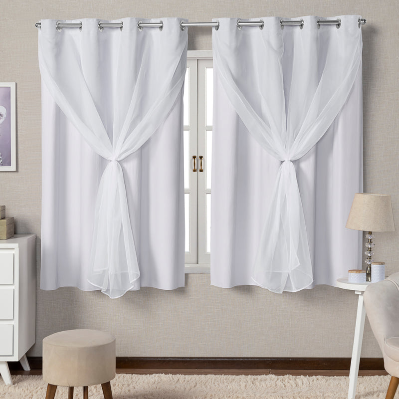 Cortina Corta Luz 100% Blackout de Voil  2,20m x1,30m Cores Variadas