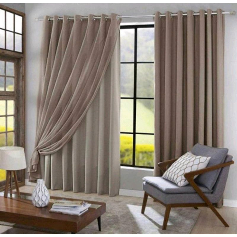 Cortina Blackout PVC Com Tecido voil Liso Sala e Janela 3,00  De Largura × 2,60 ALTURA PROMOÇÃO