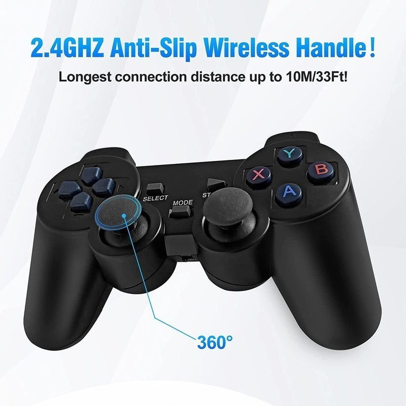 Videogame Stick 4K 64gb 2 Controles Sem Fio Console Portatil Jogos Retro Antigo