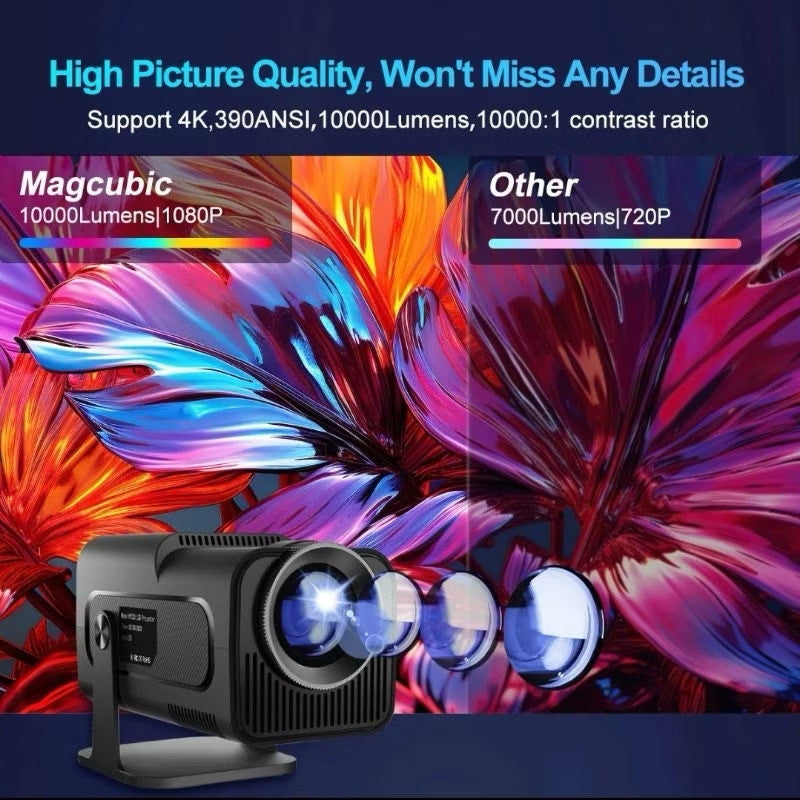 Projetor HY320 MagicCub 1080p preto envio do Brasil 110/220