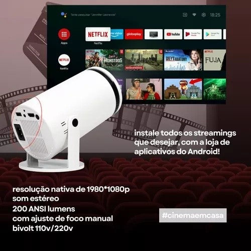 PAGUE 1 LEVE 2 ( ULTIMAS UNIDADES ) Projetor 4K HD 150 Polegadas Celular, Tv B0x, Xbox, PS, Pc, Wifi e Bluetooth